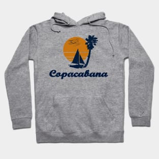 Copacabana Brazil . Sunset Palm Tree Sailor Bot Summer Design Hoodie